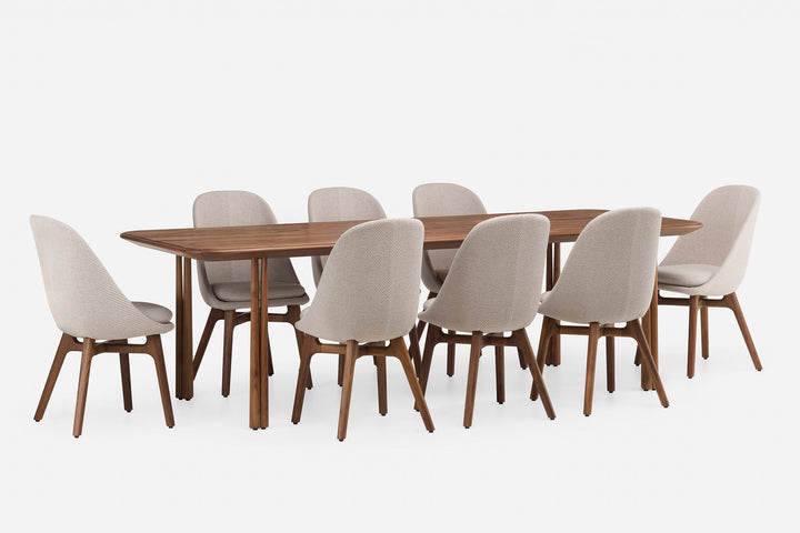 DANISH OILED WALNUT (MODEL: L + SOLO CHAIR IN CODA 2 232)