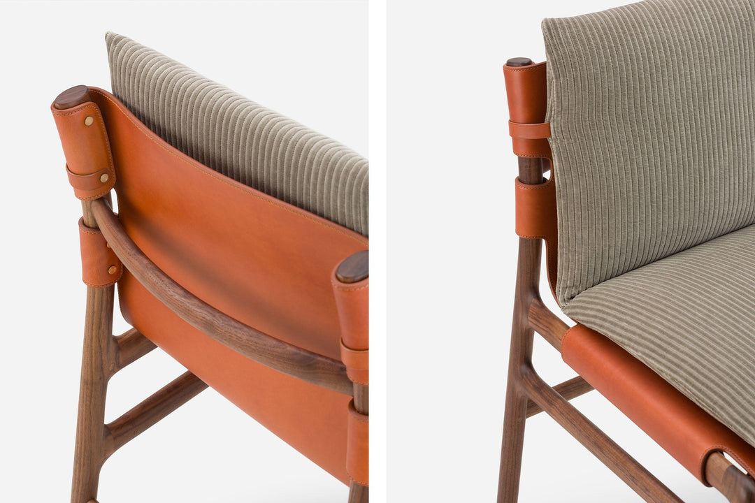 DANISH OILED WALNUT & DARK TAN LEATHER & PHLOX 243