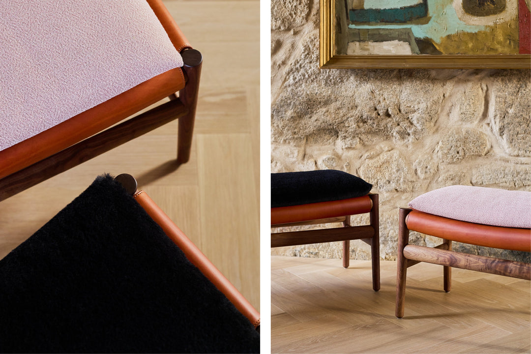 DANISH OILED WALNUT & DARK TAN LEATHER & EINAR 197 (+ SELA SMALL BENCH)