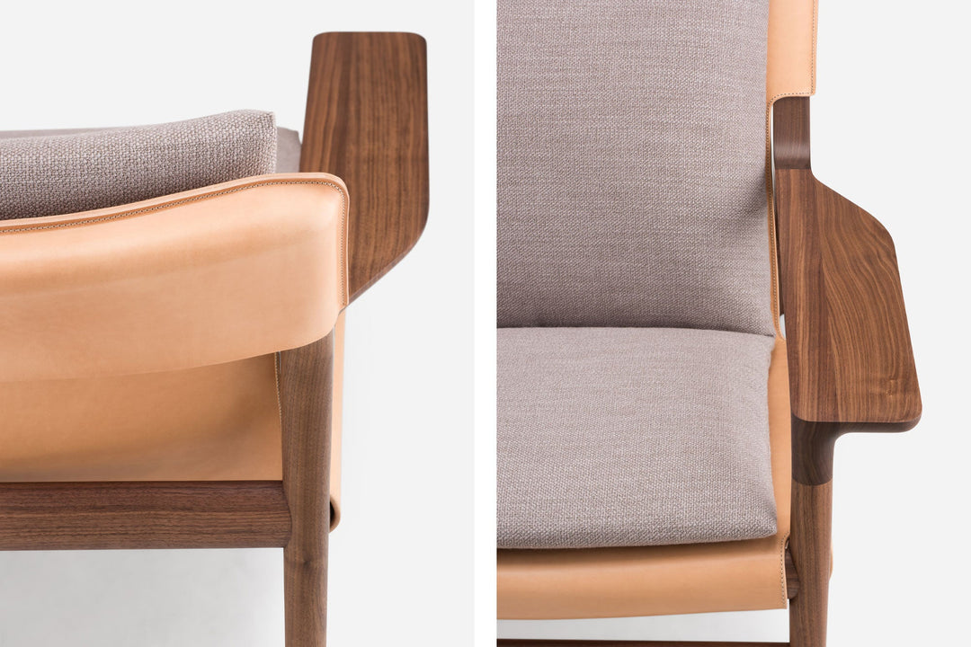 DANISH OILED WALNUT & NATURAL LEATHER & BASE 004