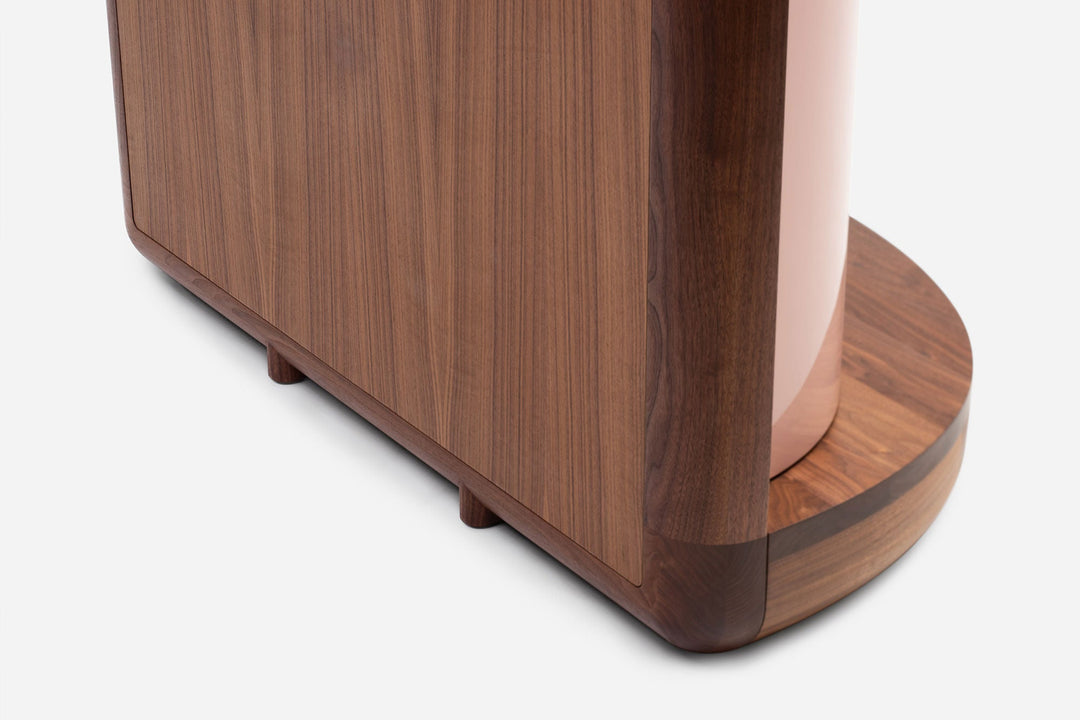 DANISH OILED WALNUT & DUSTY ROSE GLOSS LACQUER 