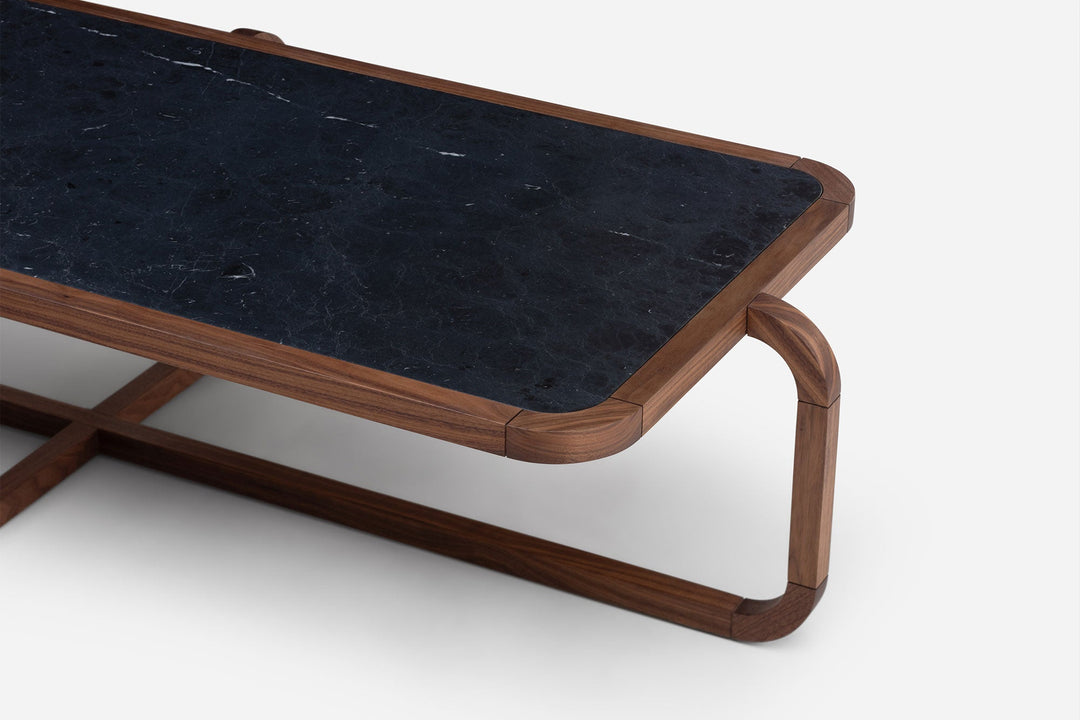 DANISH OILED WALNUT & BLACK MARQUINA MARBLE (MODEL: GM)