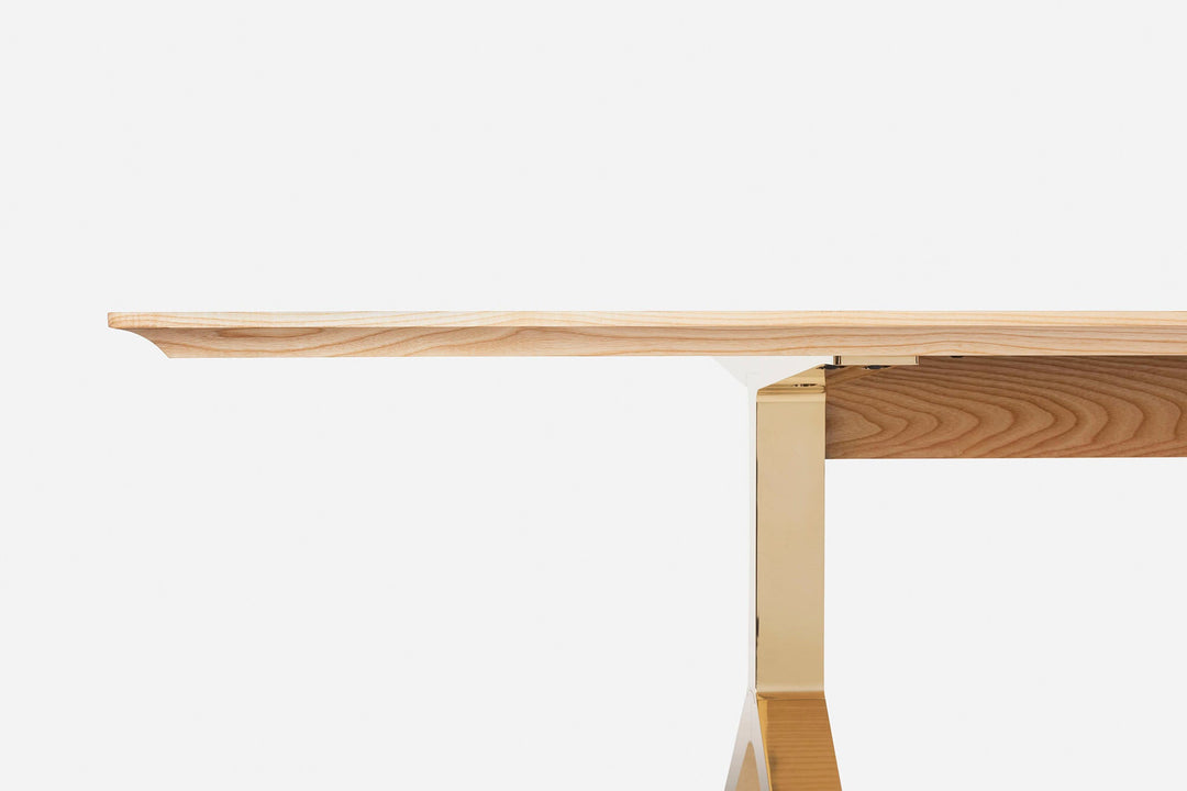 DANISH OILED ASH & POLISHED BRASS (MODEL: V)