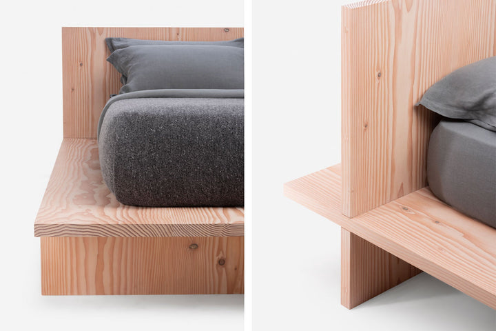 WHITE OILED DOUGLAS FIR (MODEL: S + EU KING MATTRESS)