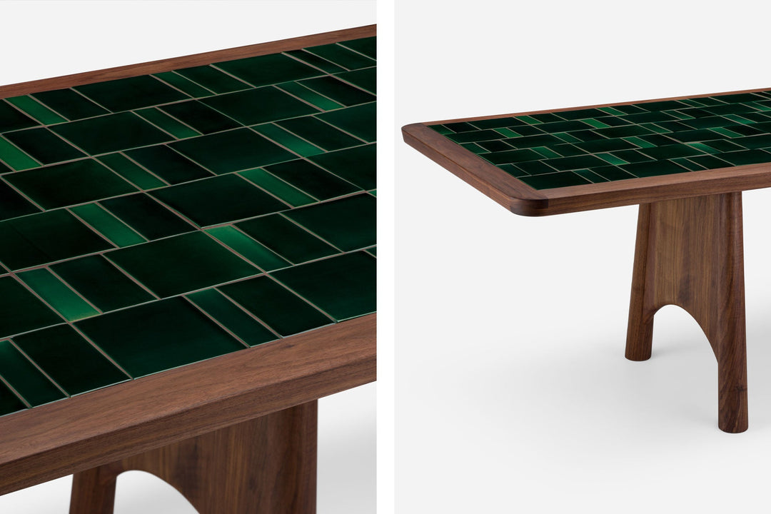 DANISH OILED WALNUT & GREEN TILE (MODEL: M)