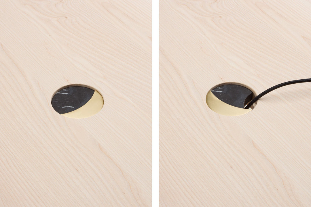 WHITE OILED ASH & BRUSHED BRASS & BLACK MARQUINA MARBLE