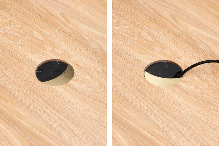 WHITE OILED OAK & BLACK MARQUINA MARBLE