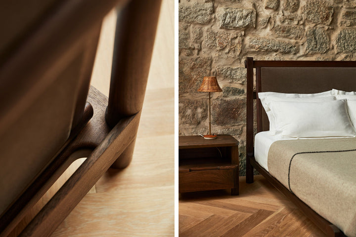 TWENTY-FIVE UPHOLSTERED BED