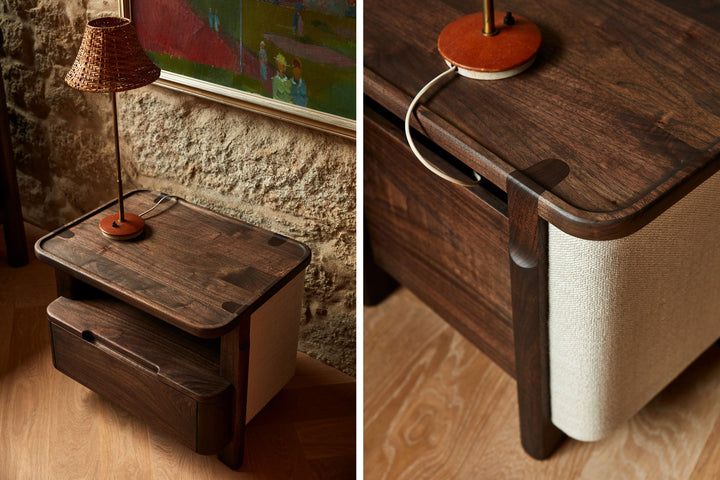 TWENTY-FIVE BEDSIDE WITH UPHOLSTERY