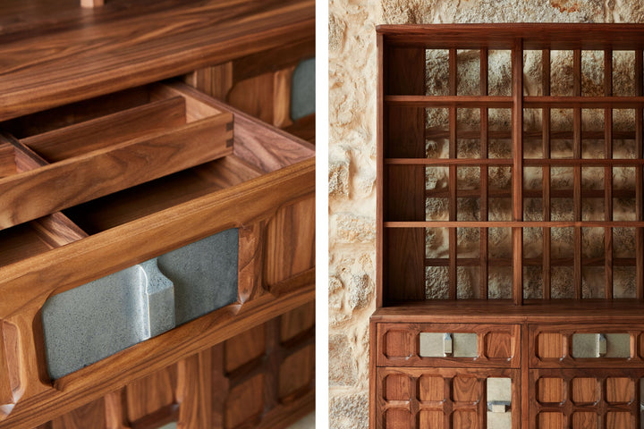 DANISH OILED WALNUT & GREY CERAMIC (MODEL: LF)