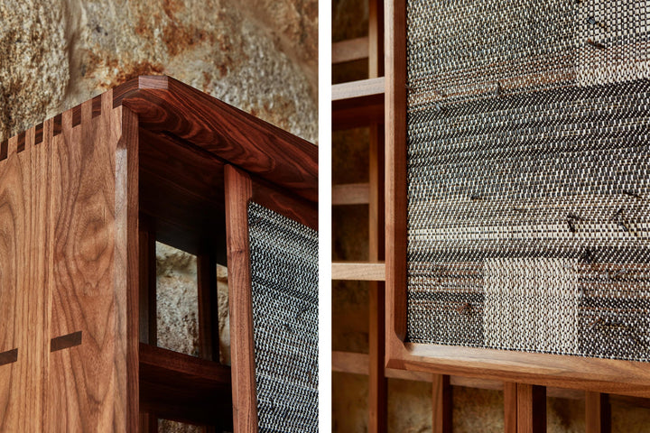 DANISH OILED WALNUT & GREY CERAMIC & CATARINA RICCABONA PANELS (MODEL: LFN)