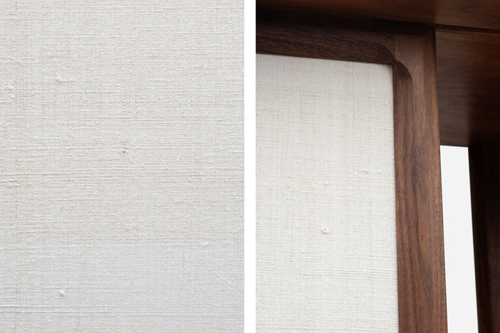 DANISH OILED WALNUT & NATURAL WHITE FLORES LINEN TEXTILE