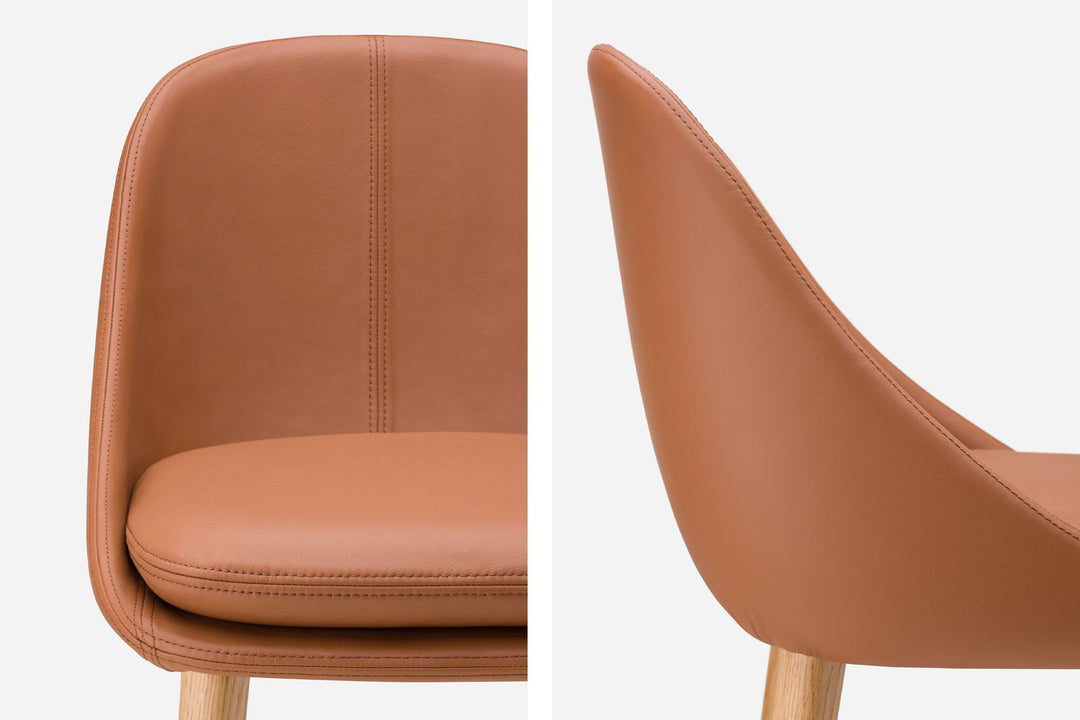 DANISH OILED OAK & BROWN NATURAL GRAIN LEATHER (MODEL: P)