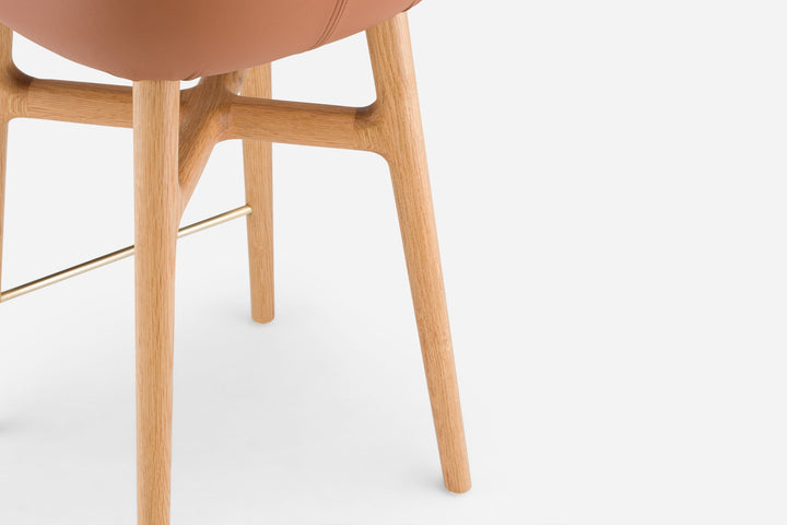 DANISH OILED OAK & BROWN NATURAL GRAIN LEATHER (MODEL: P)