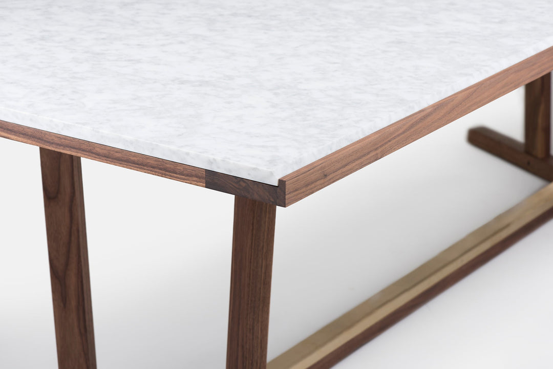 DANISH OILED WALNUT & CARRARA MARBLE & BRUSHED BRASS