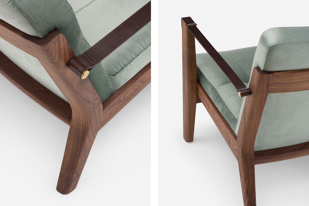 DANISH OILED WALNUT & AVALON 2 035 & BROWN LEATHER STRAPS