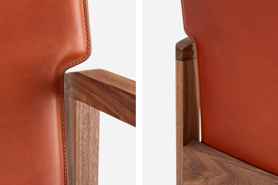 DANISH OILED WALNUT & DARK TAN LEATHER