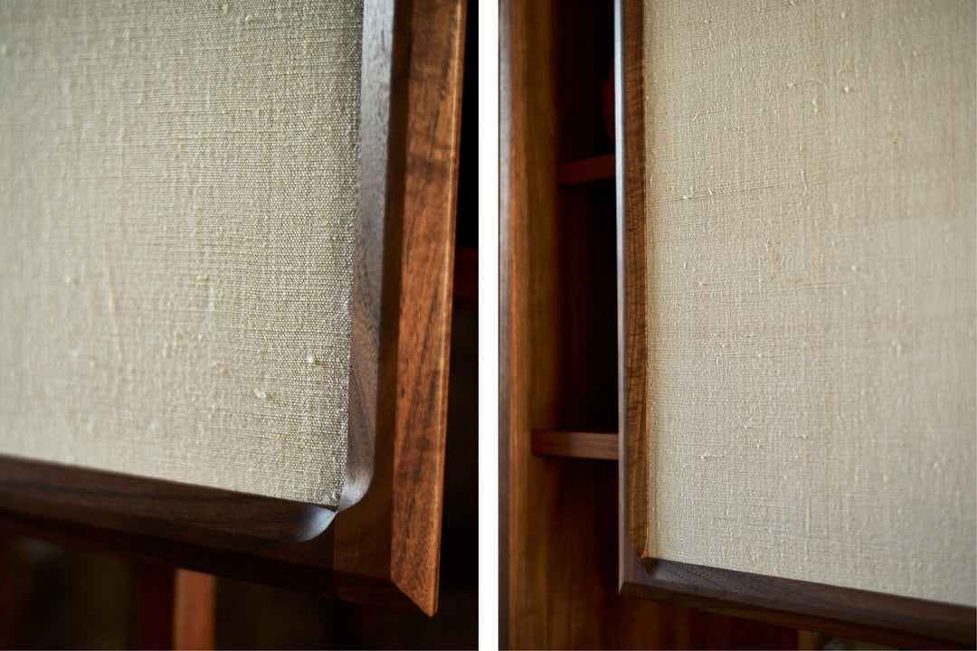 DANISH OILED WALNUT & NATURAL WHITE FLORES TEXTILE LINEN
