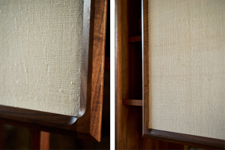 DANISH OILED WALNUT & NATURAL WHITE FLORES TEXTILE LINEN
