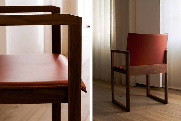 DANISH OILED WALNUT & DARK TAN LEATHER