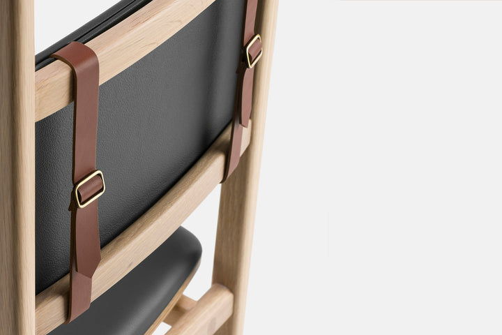 BLACK LEATHER (+ SHAKER UPHOLSTERED CHAIR)