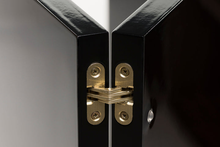 DANISH OILED WALNUT & BLACK GLOSS HDF & BRUSHED BRASS