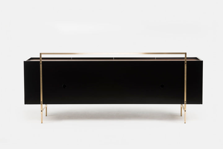 DANISH OILED WALNUT & BLACK GLOSS HDF & BRUSHED BRASS