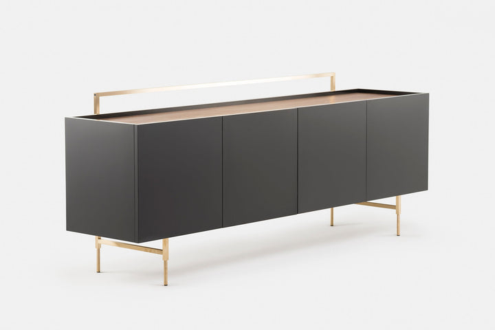 DANISH OILED WALNUT & BLACK GLOSS HDF & BRUSHED BRASS